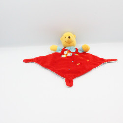 Doudou plat winnie l'ourson rouge bleu blanc étoiles cubes DISNEY NICOTOY