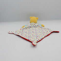 Doudou plat winnie l'ourson rouge bleu blanc étoiles cubes DISNEY NICOTOY