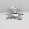 Doudou plat souris bleu vert rouge blanc lune étoiles SUCRE D'ORGE