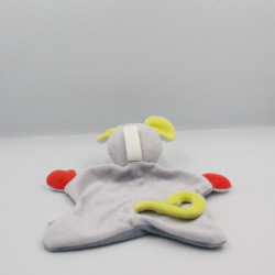 Doudou plat souris bleu vert rouge blanc lune étoiles SUCRE D'ORGE