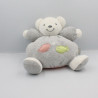 Doudou ours gris blanc rayé poissons Zen KALOO