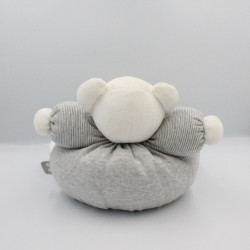 Doudou ours gris blanc rayé poissons Zen KALOO