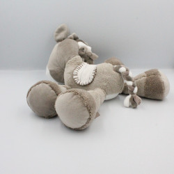 Doudou poney cheval beige marron blanc couronnes Noa NATTOU