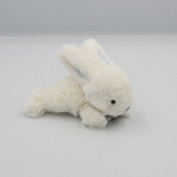Mini Doudou lapin blanc bleu tout doux Bonbon DOUDOU ET COMPAGNIE