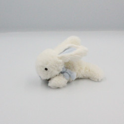Mini Doudou lapin blanc bleu tout doux Bonbon DOUDOU ET COMPAGNIE