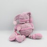 Doudou et compagnie ours Douceur Macaron rose hochet miroir