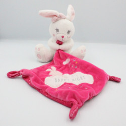 Doudou lapin blanc rose mouchoir Happy Night SIMBA TOYS KIABI