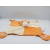 Doudou plat vache orange blanc pattes empreintes GIPSY