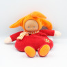 Doudou Poupée lutin grenadine rouge orange étoile grelot Corolle