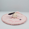 Doudou plat rond lapin rose violet papillon Je t'aim KALOO