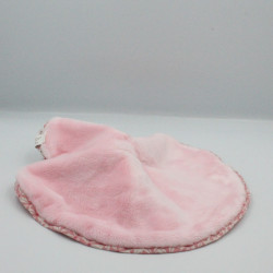 Doudou plat rond lapin rose violet papillon Je t'aime KALOO