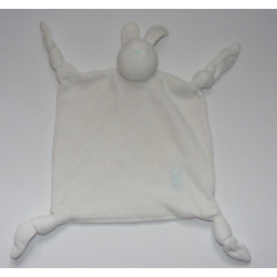 Doudou plat noeuds lapin blanc OBAIBI