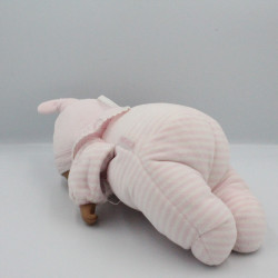 Doudou bébé poupée métis Baby Pouce rayé rose COROLLE 2011