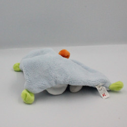 Doudou plat souris grise bleu vert NICOTOY