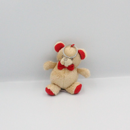 Doudou porte clef ours beige rouge YVES ROCHER