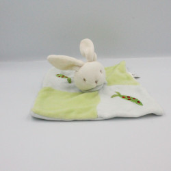 Doudou plat bleu vert lapin carotte SIPLEC