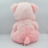 Grande peluche ours rose noir coeur love SANDY