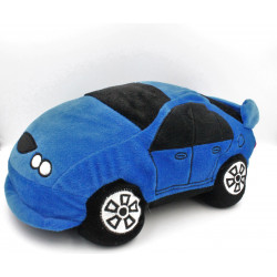Doudou peluche voiture bleu noir BABOU