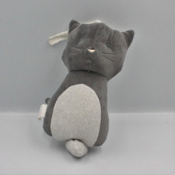 Doudou musical chat gris blanc OBAIBI