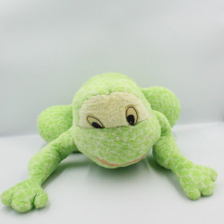 Ancienne peluche grenouille verte AJENA