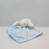 Doudou plat lapin blanc bleu KING BEAR