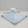 Doudou plat lapin blanc bleu KING BEAR