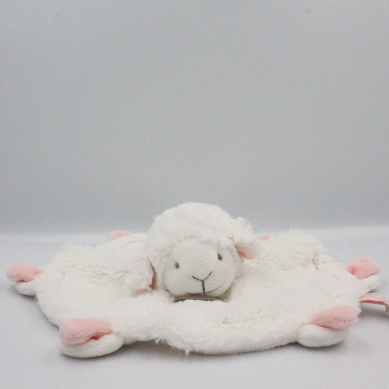Doudou et compagnie plat mouton blanc rose