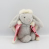 Doudou lapin gris manteau rose JELLYCAT