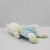 Doudou chat blanc bleu vert orange voiture NICOTOY