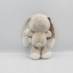 Doudou lapin beige blanc étoiles AUCHAN BABY