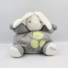 Doudou lapin blanc gris vert pois Zen KALOO