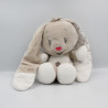 Doudou lapin beige blanc noeuds AUCHAN BABY