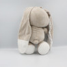 Doudou lapin beige blanc noeuds AUCHAN BABY