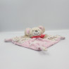 Doudou plat souris beige rose blanc étoiles MOTS D'ENFANTS