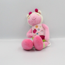 Doudou musical vache rose fleur BAWI