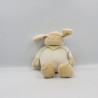 Doudou musical mouton agneau blanc beige foulard vert BENGY