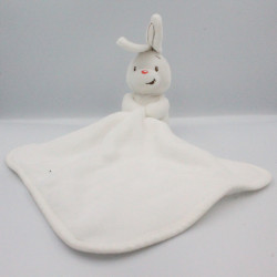 Doudou lapin blanc mouchoir AUCHAN