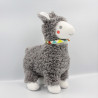 Doudou peluche lama gris foulard NICOTOY