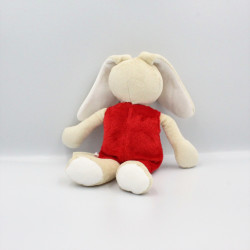 Doudou lapin beige rouge mon petit doudou TAPE A L'OEIL