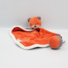 Doudou plat ours chat orange violet NATURE ET DECOUVERTE