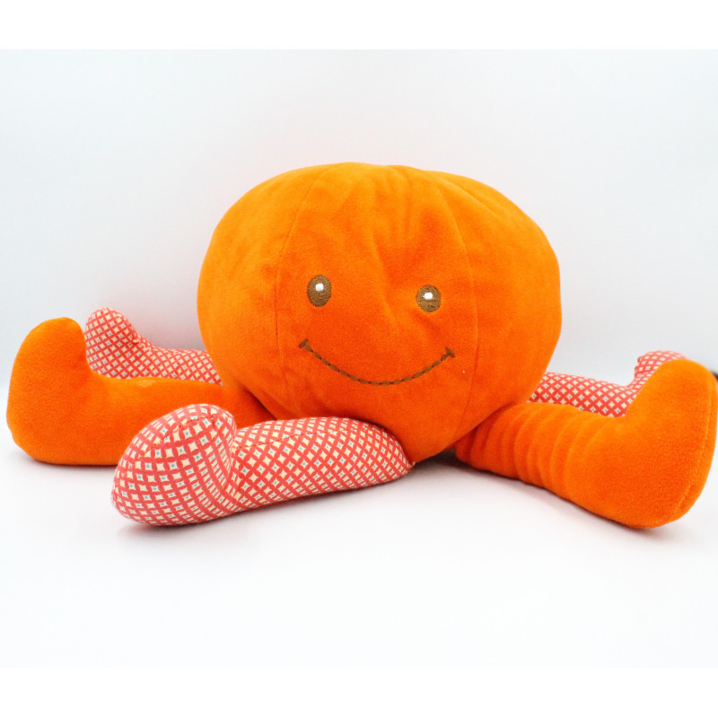 Grand doudou peluche pieuvre orange MAISONS DU MONDE