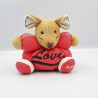 Doudou souris beige rouge love KALOO