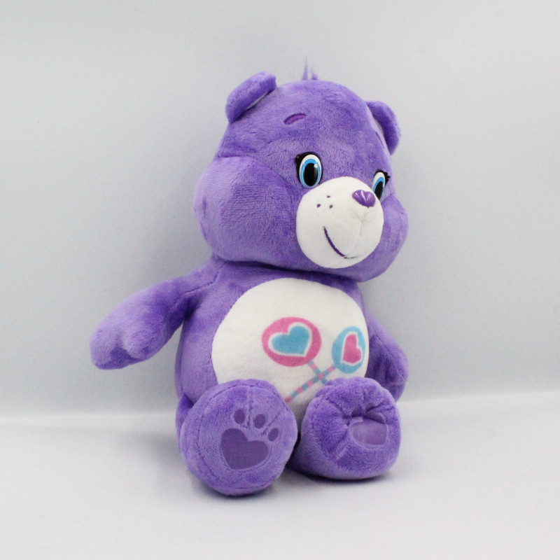 Peluche parlante Bisounours mauve violet Groscadeau sucettes CARE BEARS