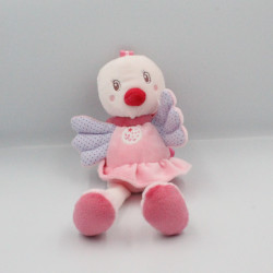 Doudou oiseau rose mauve pois NICOTOY LOT DE 2