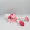 Doudou oiseau rose mauve pois NICOTOY LOT DE 2