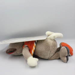 Doudou singe beige orange rouge bleu TIGEX