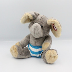 Doudou éléphant gris bleu blanc rayé INTERHOME