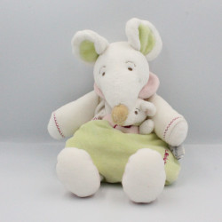 Doudou et compagnie souris Barbotine vert rose maison bébé