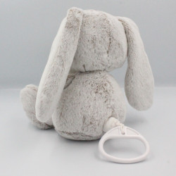 Doudou musical lapin beige marron blanc coussin TEX BABY