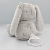 Doudou musical lapin beige marron blanc coussin TEX BABY